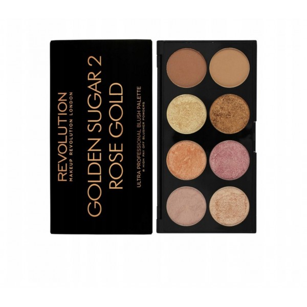 Makeup Revolution - Golden Sugar 2 Femei, Paleta de make-up, Rose Gold, 13 g